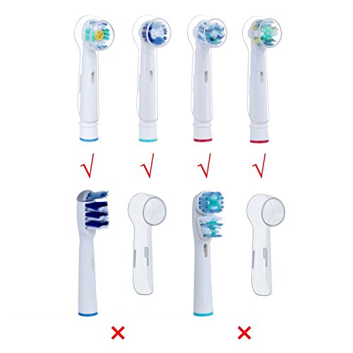 Progoco Electric Toothbrush Heads Cover Case, Travel Plastic Protective Cap Case Suit Precision Clean Flexisoft (SEB-17) and 3D White and Cross Action 4 Pieces