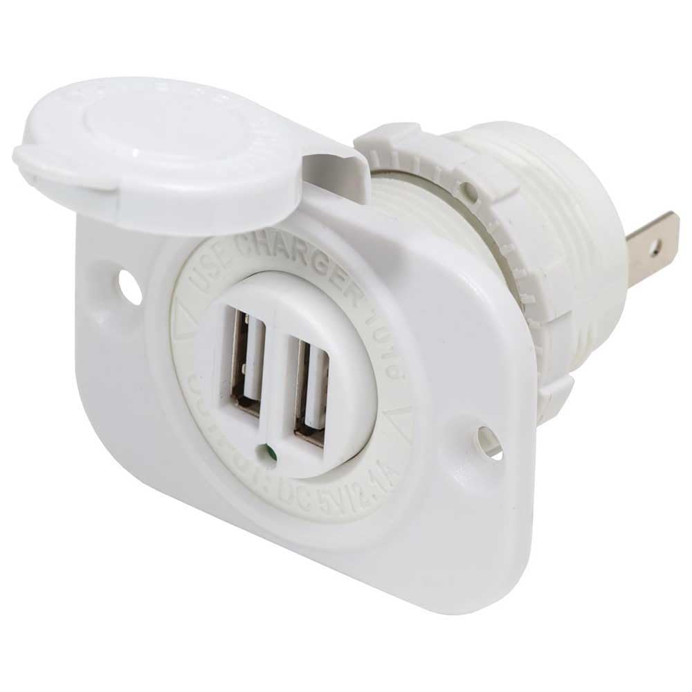 Blue Sea Systems1016200 12V DC Dual USB Charger Socket, White
