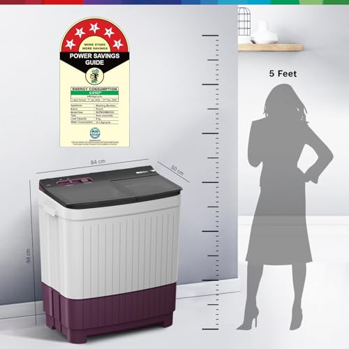 Image of Bosch 8 kg 5 Star Semi-Automatic Top Loading Washing Machine (2025 Model, WJP802V0IN, 3 Wash Programs, Anti-Rust Body, 1300 RPM Spin Speed, Wine, 2 Years Comprehensive Warranty)