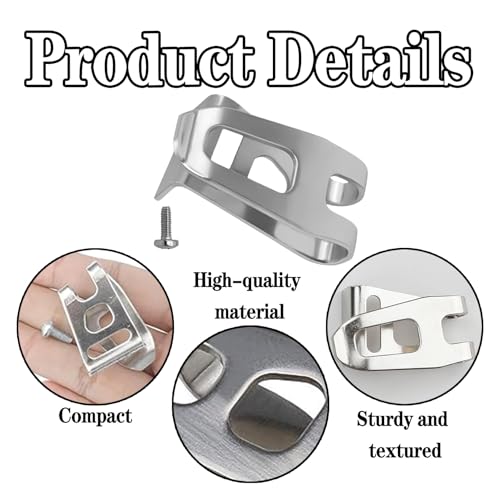 4 Stück GüRtelclip,Ersatz-Gürtelclip-Haken Aus Edelstahl,für Gürtelclip Makita Gürtelclip,Haken Halterung,Unverzichtbares Zubehör GüRtelhaken,für Bda350, Bdf343h Bdf451 Und Mehr Modell Gürtelclip