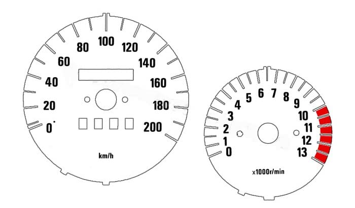 White Tachometer and Speedometer gauges for Kawasaki KLE 500 1992-2003