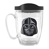 Tervis Star Wars Darth Vader Emblem Made in USA Double Walled Insulated Tumbler Travel Cup Keeps Drinks Cold & Hot, 16oz Mug with Handle, Classic