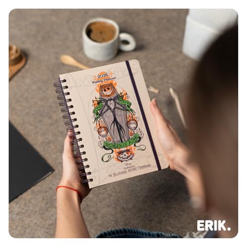 Grupo Erik 2026 Diary A5 Week To View - Disney The Nightmare Before Christmas Gifts | A5 Weekly Planner 2026 With Diary Stickers, Pocket, Bookmarks, January 2026 - December 2026 | Disney Gifts - Image 6