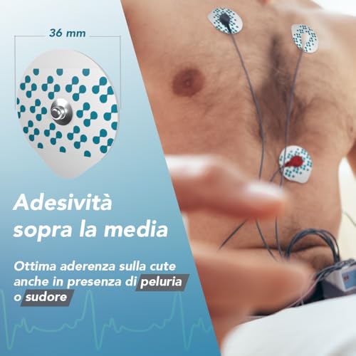 MEDNEX EKG-Elektroden, Einweg-Elektroden, Durchmesser 36 mm, für Basal- und Holterüberwachung, hypoallergenes solides Gel, sichere Haftung, kompatibel mit allen EKG- und Holter-Modellen, Packung mit