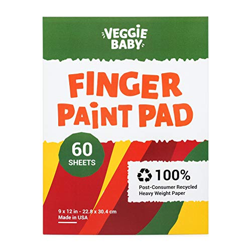 Veggie Baby Art Paper Pad for Finger Painting Drawing and Coloring 60 Sheets Kids and Toddlers Multimedia Paint Use Unwaxed Heavy Stock for Crayons and Projects