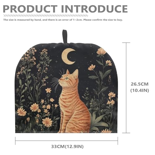 Image of Cat Leaf Tea Cosy with Hanging Loop Home Kitchen Accessory Tea Pot Dust Cover Breakfast Warmer Insulated Kettle Cover