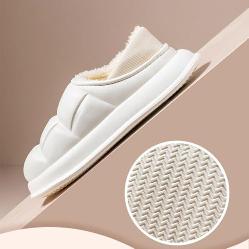 Premium Comfort Thermal Closed back Non Slip Women's Fuzzy House Slippers Indoor Soft Warm Shoes Memory Foam Sole3