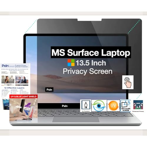 Image of Pxin Surface Laptop 1 /2 /3 /4 /5 /6-13.5 Inch Privacy Screen Filter - NO Eye Strain | Anti-Blue Light + Anti-Glare | No Dry Eyes | Privacy Screen Protector | Touch Screen Enabled