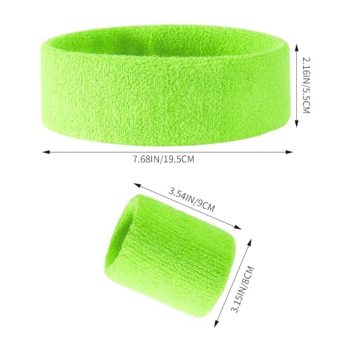 Image of BEFORYOU 2 Sets Striped Sweatbands Set, 2 Pieces Sports Headband and 4 Pieces Wristbands, Colorful Striped American Flag Style for Men and Women