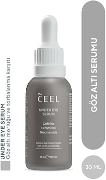 The Ceel Göz Altı Bakım Serumu 30 ml - Kafein, Glutatyon, Niasinamid ve Seramid İçeren Aydınlatıcı ve Nemlendirici Göz Çevresi Bakımı, Daha Dinlenmiş ve Pürüzsüz Görünüm