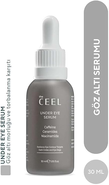 The Ceel Göz Altı Bakım Serumu 30 ml - Kafein, Glutatyon, Niasinamid ve Seramid İçeren Aydınlatıcı ve Nemlendirici Göz Çevresi Bakımı, Daha Dinlenmiş ve Pürüzsüz Görünüm