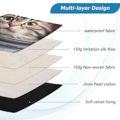 Funda para portátil 13-14 pulgadas impermeable diseño gato astronauta miniatura 4