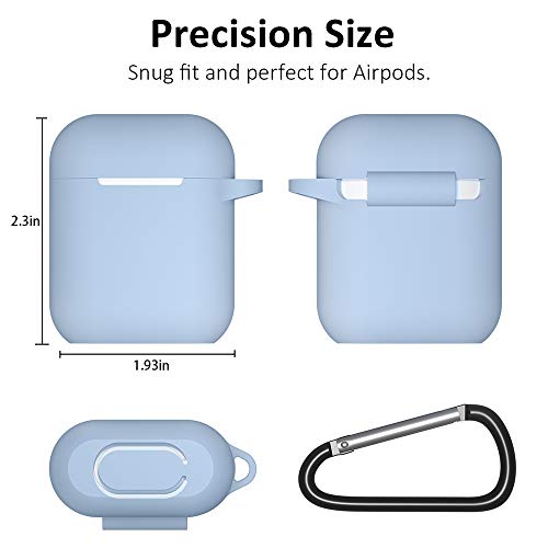 Airpods Case, Full Protective Silicone Airpods Accessories Cover Compatible With Apple Airpods 1&2 Wireless And Wired Charging Case(Front Led Visible),Denim Blue #TOP4