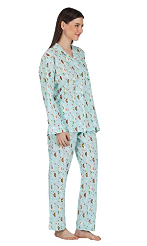 Image of Safeera Cotton Floral Printed 2 Piece Night Suit Top & Pajama Set for Women & Girls