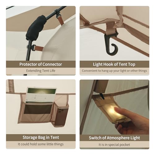 Naturehike Village Tienda de Campaña, Tiendas de 4/6/8 Personas para Acampar, Tienda Instantánea 60S Fácil de Instalar para Acampar en Familia, Acampar en Coche