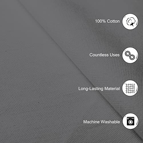 Image of Encasa Homes 100% Pure Cotton Hemstitched Dining Table Placemats of Size 48x33 cm (Rectangular) - Grey - Set of 4 | Perfect for Party, Home, Cafes, Restaurant & Hotels - Machine Washable