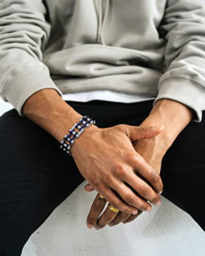 Kmdie Mens Bikers Bracelet Of Stainless Steel Masculine Bicycle Style Motorcycle Bike Chain Bracelets 8.3 Inch #TOP3