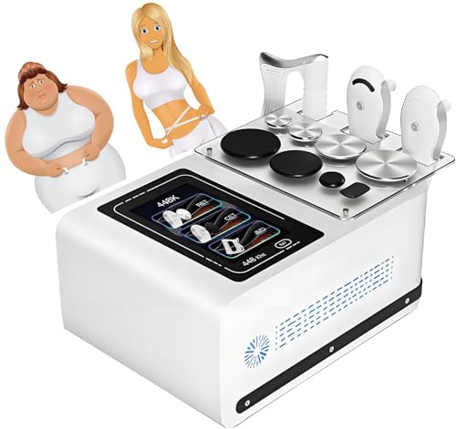 GEHPYYDS Máquina para el manejo del Dolor Tecar 448K: Equipo de Fisioterapia con 8 Estaciones de Trabajo, 3 Asas y 1 Placa Negativa para Terapia de diatermia reafirmante y Moldeadora. White