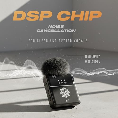 Image of DIGIMORE Plug n Play Dual Wireless Mic with 165ft Range | 14Hr Battery | 360 Sound Capture with ANC & KTV Reverb | Ultra Low Latency & Real Time Monitoring for Live Show, Vlog & Interview(D-455 PRO)
