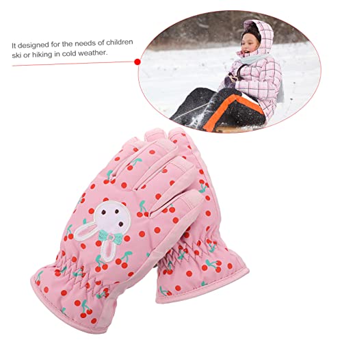 GALPADA 1 par de luvas atividades algodão rosa crianças motociclismo coelho esqui ciclismo padrão à