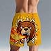 Mustard Yellow Man Print Pants Shorts for Mens Beach Funny Hawaiian Tropical Straight Leg Elastic Waist Summer Fall Shorts 2026 Clothing Fashion S