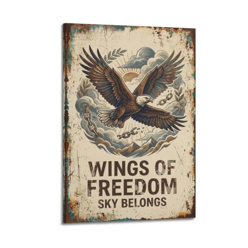 Poster Eagle Mountain vintage classique sur toile OKAHYS 61x91,4 cm