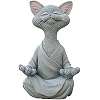 Mediterend kattenbeeld – Grillig Happy Cat Boeddha, Kat Boeddha Meditatie Yoga Kat Beeldbeeld, Zen Kat Relaxed Pose…