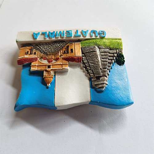 Imán de Resina para Refrigerador con Bandera de Guatemala 3D miniatura 5