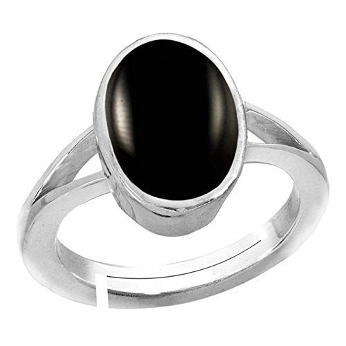 Lab Certified Top AAA+ Quality 5.25 Ratti Natural Black Onyx Chalcedony Sulemani Hakik Silver Plated Gemstone Adjustable Ring for Men and Women-image-36