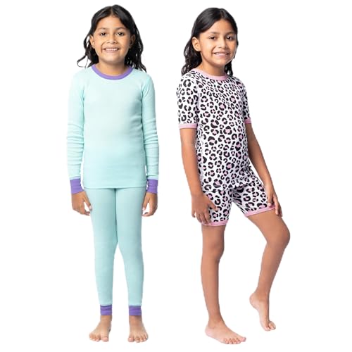 Fruit of the Loom Girls' 4-Piece Tight Fit Pajama Set