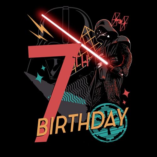 STAR WARS Boy's A New Hope Darth Vader 7th Birthday Abstract Background T-Shirt2