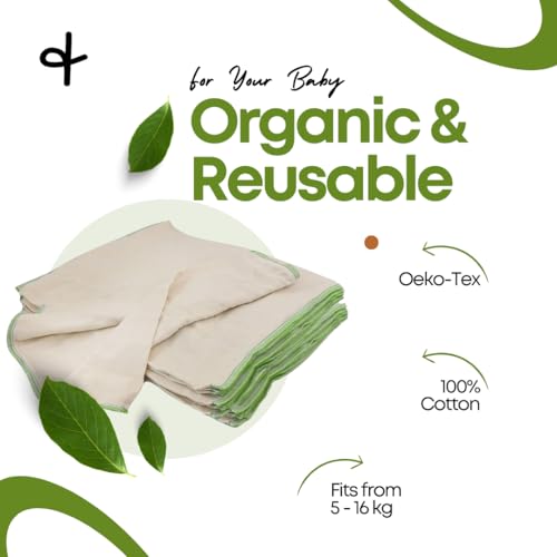 Miniatura 2 de Avo Cado Algodón Orgánico Prefolds Talla 2 Contenido: 10 Unidades Cabe En Tamaño Único Para Pañales De Tela 100 Algodón Sin Blanquear Öko-Tex