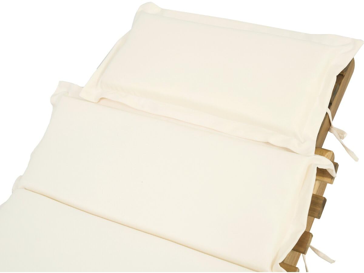 Bain de soleil en bois avec coussins inclus "Jakarta" - Beige