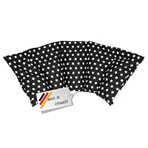 Großes Kirschkernkissen – Entspannungskissen – Heizkissen (Wärmekissen) // langes Relaxkissen – Kirschkern-Kissen mit Stern-Muster in 18 Farben! (schwarz)