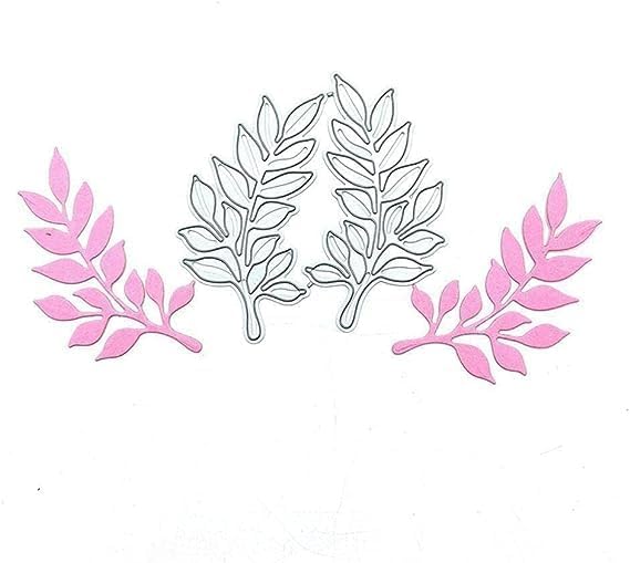 Miniatura 2 de Troqueles de corte de metal con hojas plateadas, plantilla de fabricación de tarjetas cortadas de papel para álbumes de recortes, troqueles