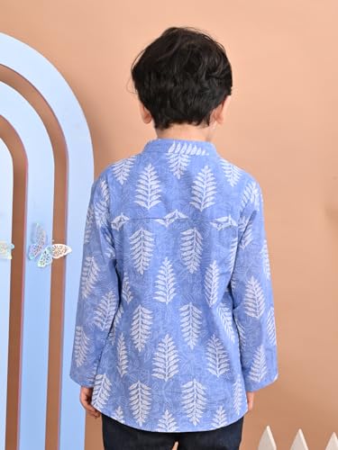 Image of superminis Boys Cotton Regular Fit Printed Kurta Shirt