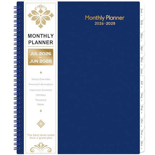 2026-2028 Monthly Planner - 2 Year Planner, JUL 2026 - JUN 2028, 9"x 11"