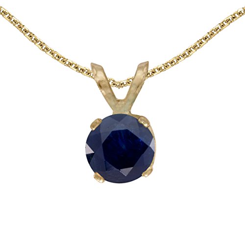 Jewels By Lux 14k Yellow Gold Genuine Birthstone Round Gemstone Pendant (1/2 Cttw.)