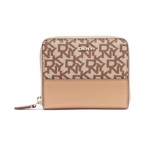 DKNY Women's Vela-SMALL Zip Around Billfold, Chino/Cappuccino