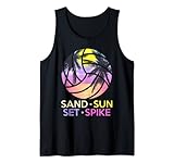 Sand Sun Set Spike Beach Volleyball Tank Top