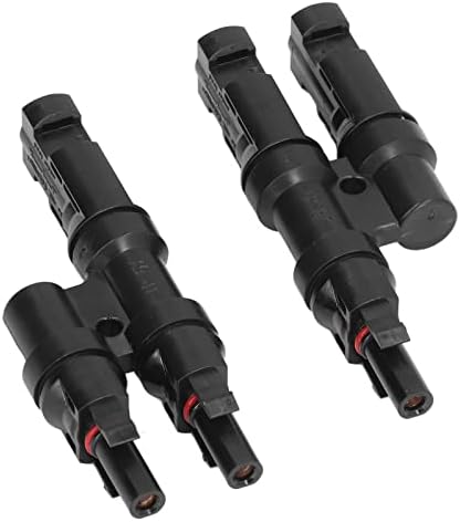 1 Pair Solar Branch Connector, T Connector 2 Pairs 1 Male to Female Waterproof PV Panel Cable, 40A DC 1000V Double Protection Against Electric Shock for parallel Connection Between Solar Panels