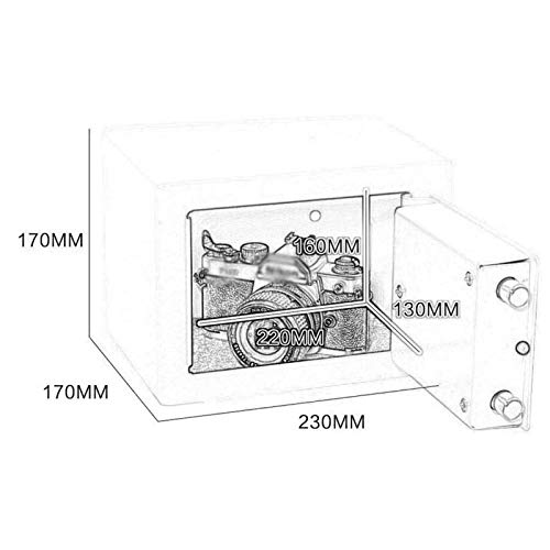 Security Safe Box Lock With Key Home Office Hotel Safe Cash Box For Business Jewelry Gun Cash Storage Money (Color : Champagne Gold) #TOP5