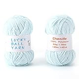 2PCS Soft Chenille Yarn Blanket Yarn,Velvet Yarn for Knitting,Fancy Yarn for Crochet,Crochet Yarn fo