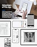 TATTMUSE Portable Thermal Printer A4 Inkless Wireless Bluetooth Compatible with iOS & Android, Small Travel Mobile Receipt Printer with 4 Rolls of Thermal Paper & 1 Carry Bag - Black - Image 7