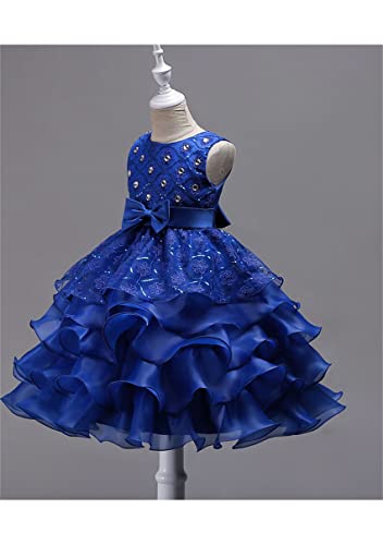 YMING Flower Girl Rhinestone Tulle Dress Formal Pageant Party Princess Dress Wedding Bridesmaid Evening Gown4