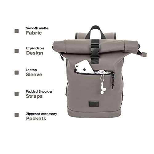 X Ray Expandable Roll Top Waterproof Trendy Backpack With Laptop Pocket, One Size, Grey #TOP4