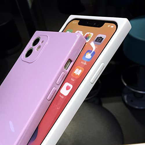 Coque de téléphone pour iPhone SE 2020 housse carrée cyan clair - 5