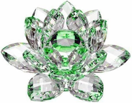 JAYOGLA Green Quartz Crystal Glass Lotus Flower Home Wedding Decor, 13cm, Feng Shui Crystals For Home Decoration