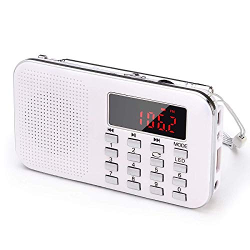 Tragbares kleines Radio, Am/fm Dualband-Stereo-Taschenlautsprecher mit Tf-Karte/Aux/U-Festplatte Einziehbares Antennen-LCD-Display