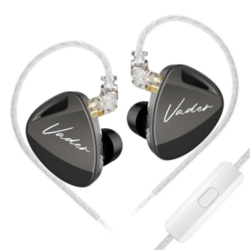 Image of Concept Kart KZ Vader In Ear Monitor Earphone With Mic Super-Linear 8Mm Triple Dynamic Drivers & 4 Level Switch Wired IEM, 0.75Mm 2Pin Connector Silver-Plated Cable, 3.5Mm Jack (Hi-Res (With Mic))